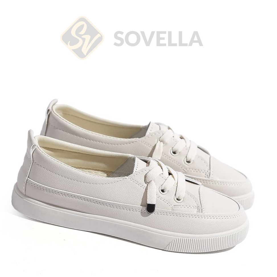 CHEKOUT SOVELLA Cleo Sepatu Flat Shoes Putih Cream Wanita