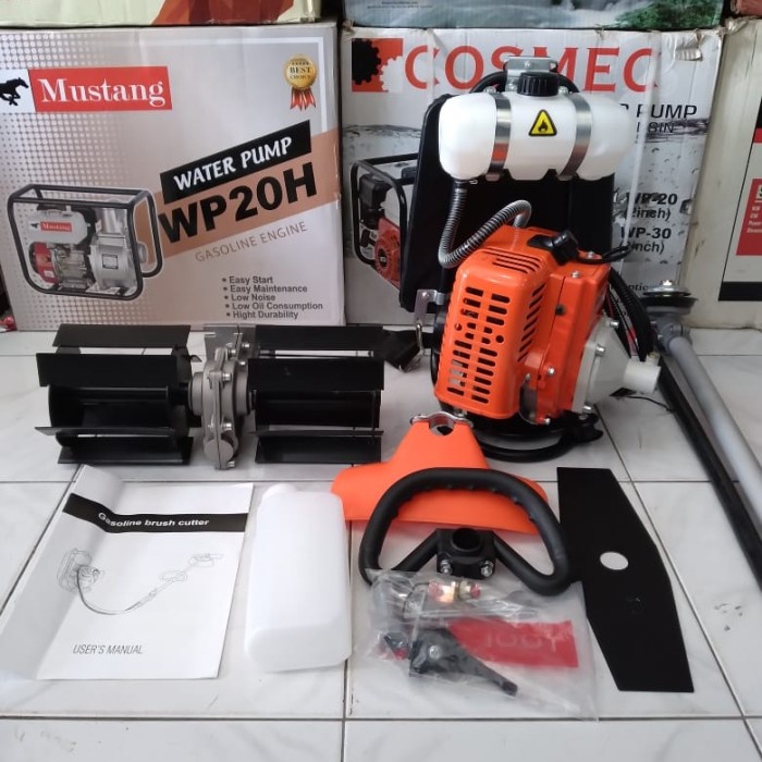 Paket Mesin Potong Rumput 328+Cultivator Bajak Sawah Murah