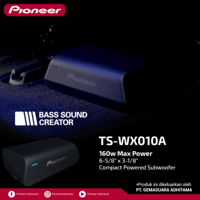 subwoofer kolong pioneer tswx010a aktif subwoofer slim kolong original cikacika321
