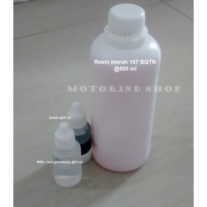 Resin merah 157 BQTN @500 ml + katalis + mma