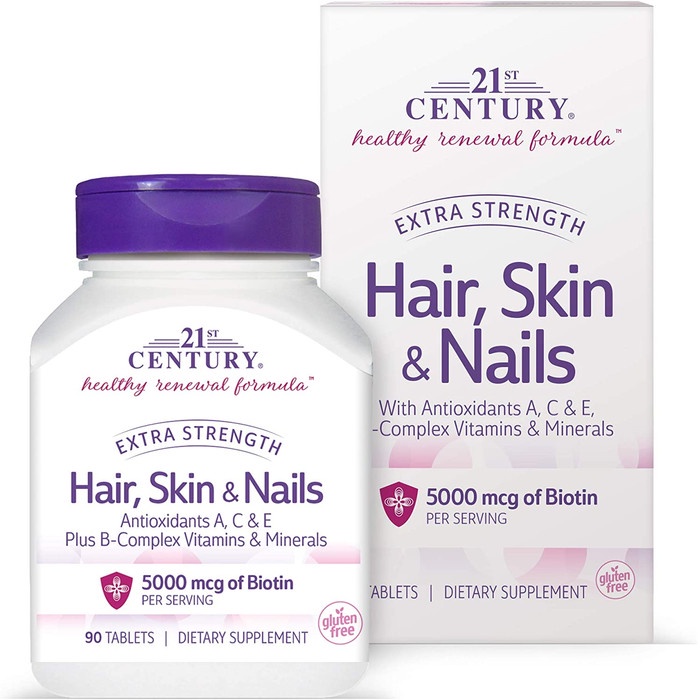 21ST CENTURY HAIR, SKIN AND NAILS EXTRA STRENGTH 90 TABLETS