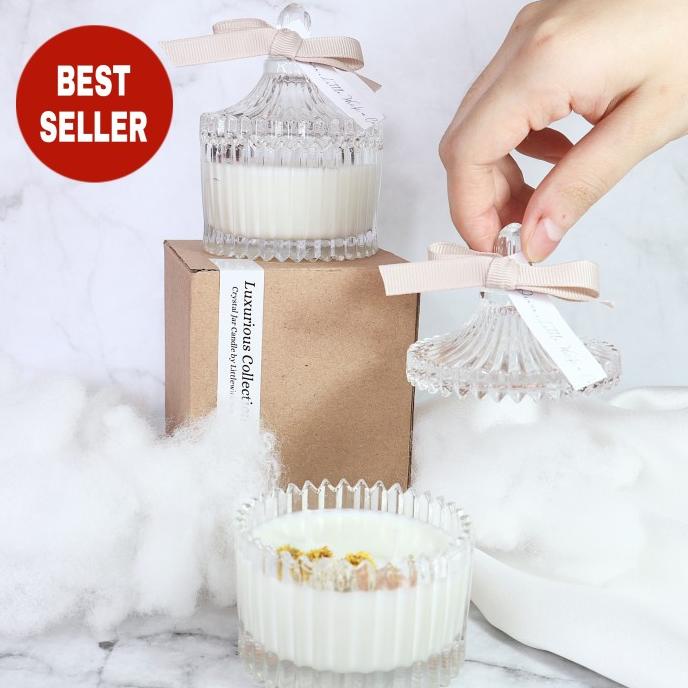 Crystal Jar Premium Scented Candle/Lilin Aromaterapi Souvenir Wedding