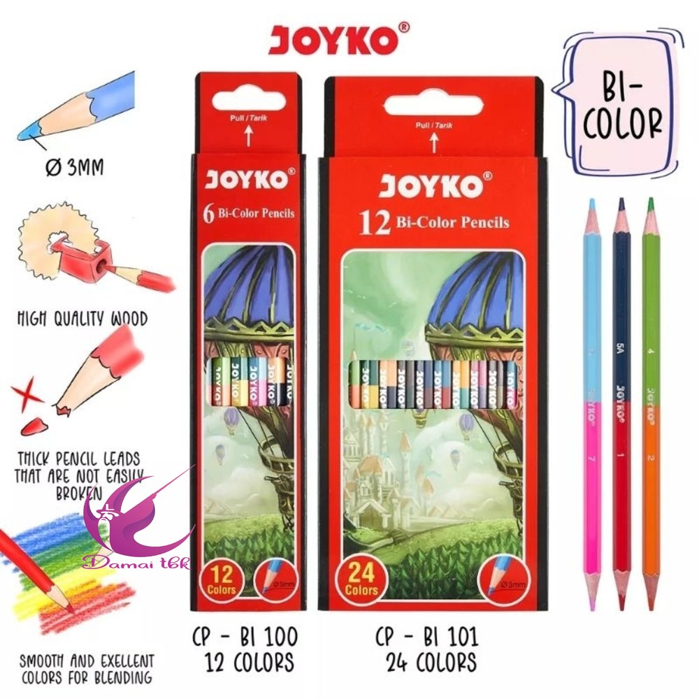 

Joyko Bi-Color Pencils Duo Color 2 Warna Per Pensil