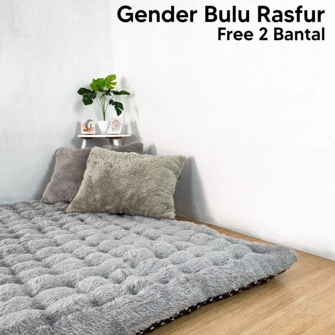 Kasur Bulu Rasfur Kasur Lantai Free 2 Bantal Kasur Gender Bulu Rasfur