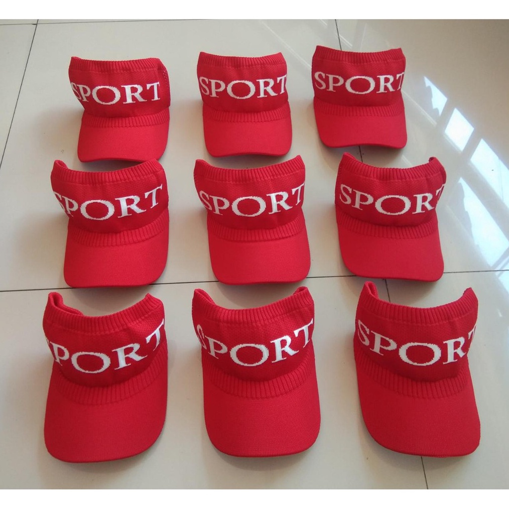 WYVX4603  Topi sport jogging sepeda zumba senam golf SPORT RAJUT start pantai matahari murah merah h