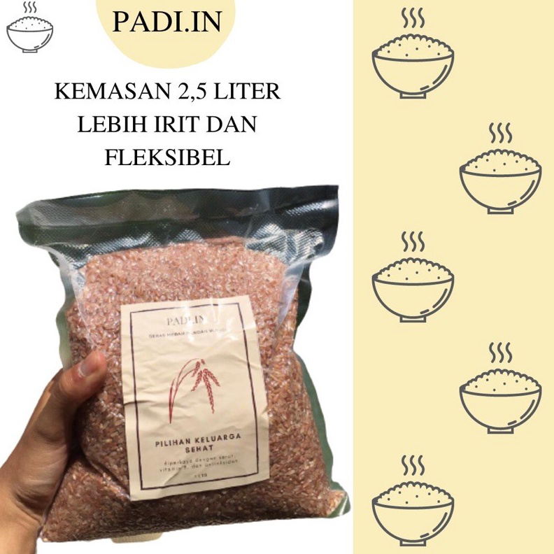 

DNWY3391 BERAS MERAH PANDAN WANGI PULEN ENAK MURAH DIET 2,5 LITER VACUM & FREE BUBBLE WRAP