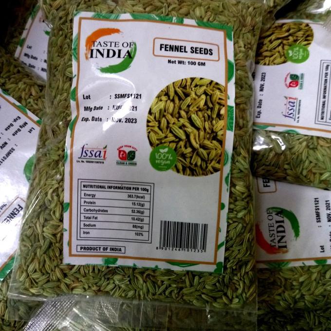 

Silahkan Order] Sonf Fennel Seeds Premium 100 gram Packing asli