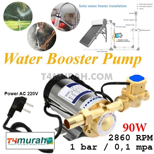 Pompa Pendorong Tekanan Air Wasser Booster Pump Shower Water Heater