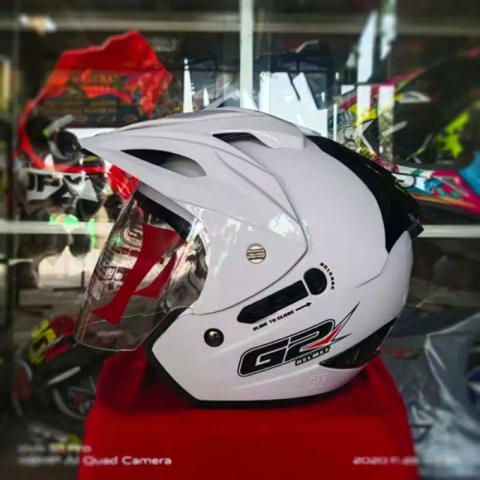 Helm G2 Exterminator Solid Black Doff Double Visor Termurah
