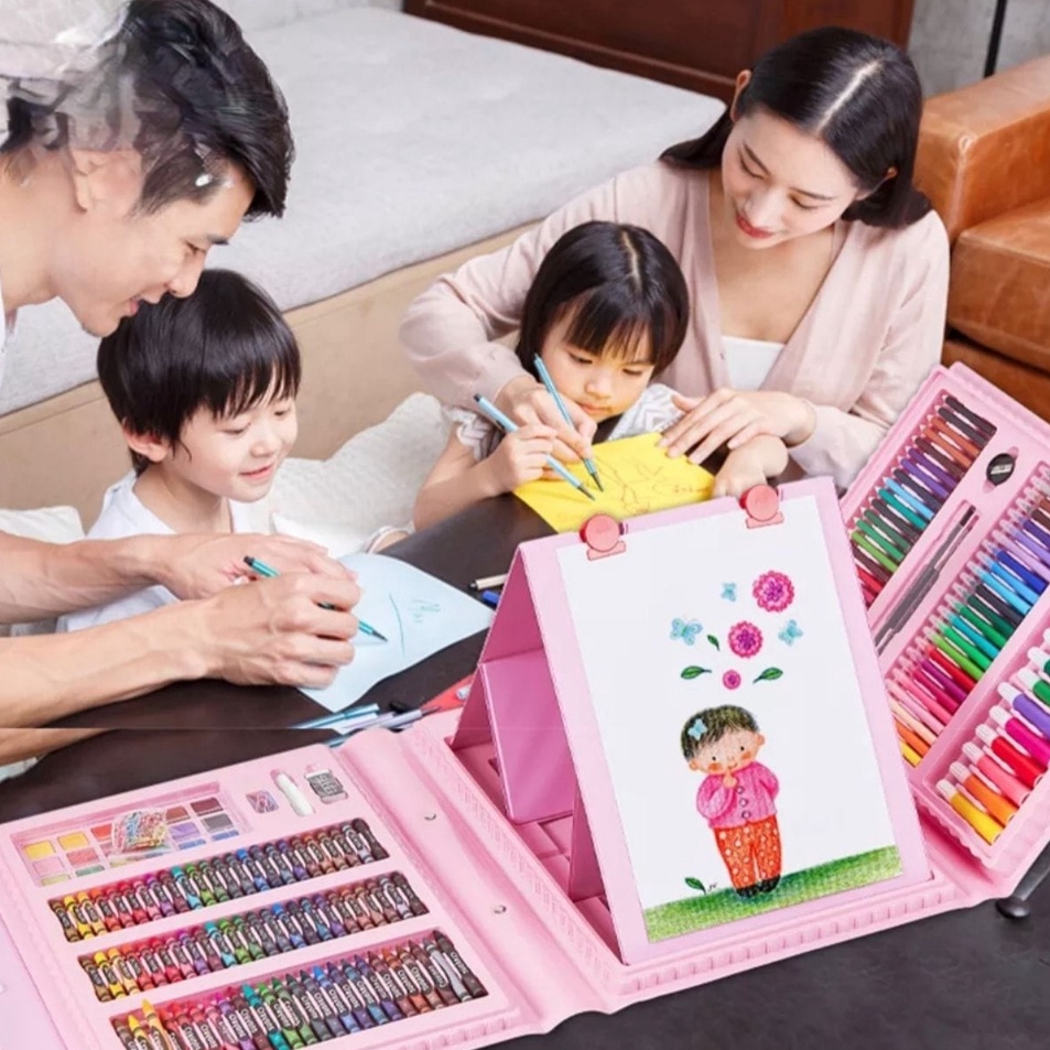 

SubsidiHh6H1 208 Pcs Set Mewarnai Set/Pensil Crayon ( Alat Menggambar atau Mewarnai )