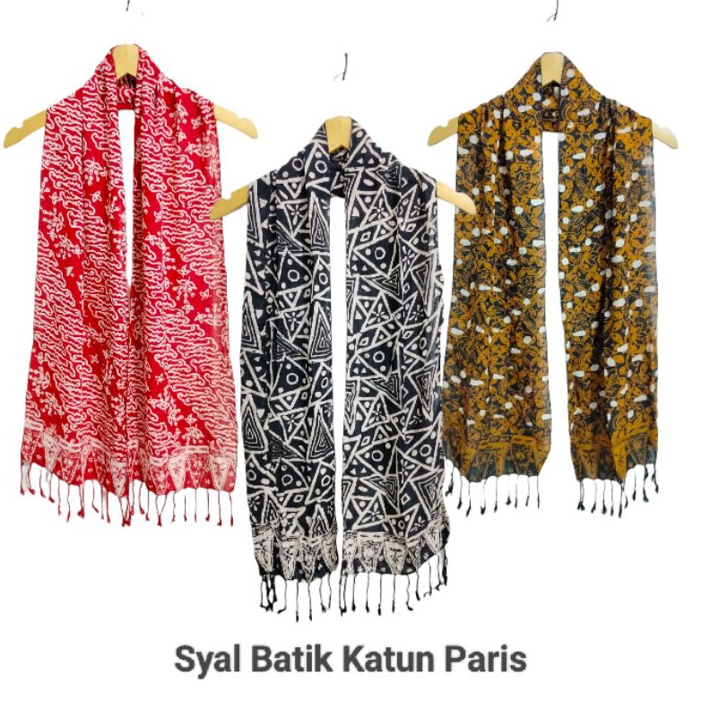 JVGW3950  Syal  Batik Paris Scarf Leher