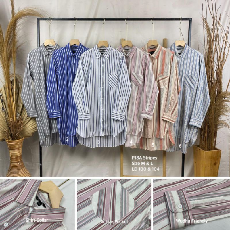 Kemeja Salur Formal Kemeja Salur Nurama Kemeja Salur Kekinian Kemeja Ootd