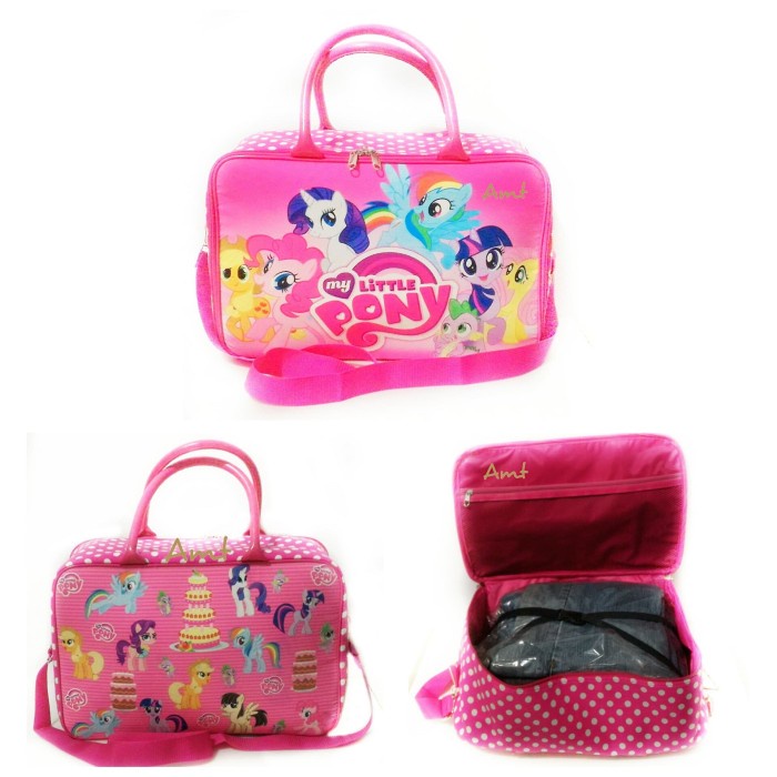 Tas Travel koper baju selempang Little Pony Kanvas tebal besar