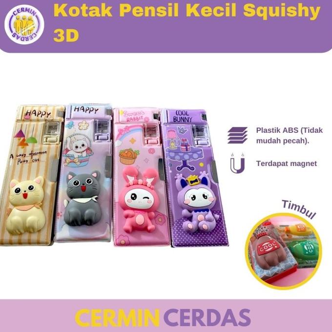 

New Tempat Kotak Pensil Magnet Kecil Squishy 3D Perlengkapan Sekolah Anak Limited Edition