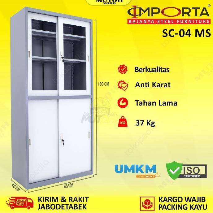 

%$%$%$%$] IMPORTA SC-04 MS lemari arsip besi 2 pintu sliding kombinasi geser