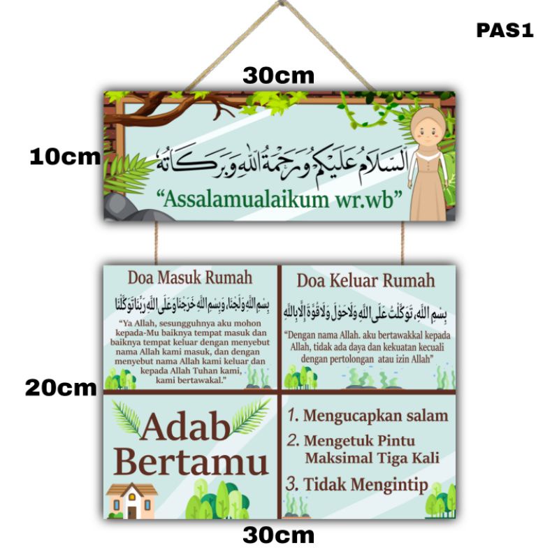 COD ☑️ Hiasan dinding ASSALAMUALAIKUM 2 Susun BIG SIZE gantungan dinding pintu doa keluar masuk ruma
