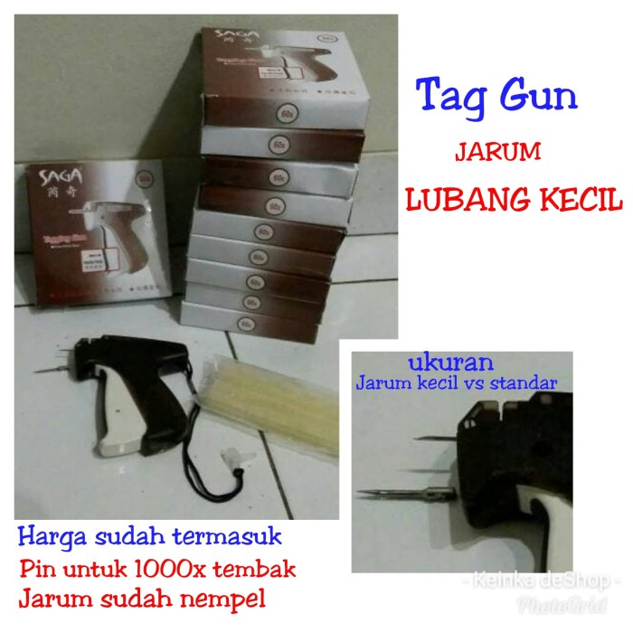 Alat tembak label tag gun LUBANG JARUM KECIL HALUS FINE NEEDLE + ISI