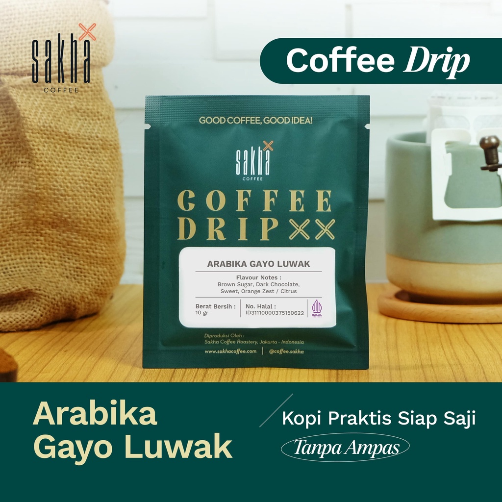 

Drip Bag Coffee Arabica Gayo Luwak Kopi Arabika Instan Asli Murni