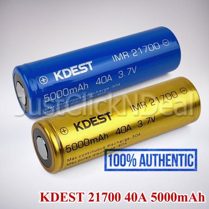 SALE Baterai 21700 KDEST Biru 40A 5000mAh Authentic Termurah