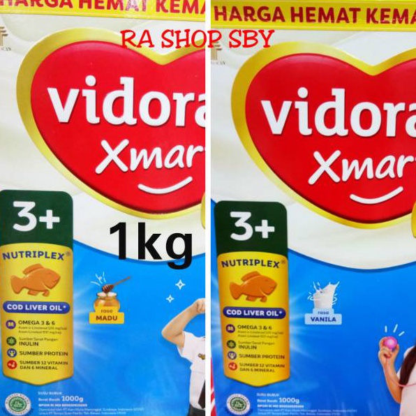 JDRX0513  Susu Vidoran Smart +3 Rasa Vanila dan Madu 925gram.