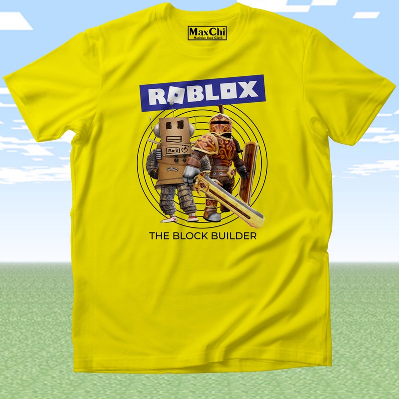 [MaxChi] Kaos Anak Remaja Dewasa Roblox Builder Yellow