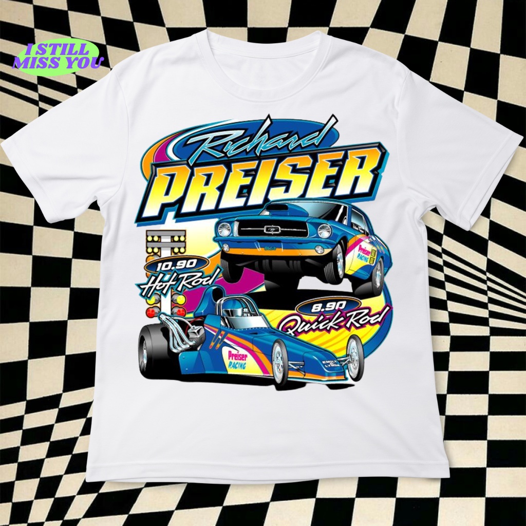 Kaos Nascar Richard Preiser | Kaos Nascar Vintage | Kaos Pria Distro Lengan Pendek Hitam Original | 