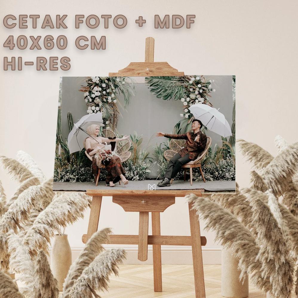 (40x60) Cetak Foto + Kayu Hiasan Dinding Pernikahan / Gift / Cuci Foto Ukuran Besar Dekorasi Dinding