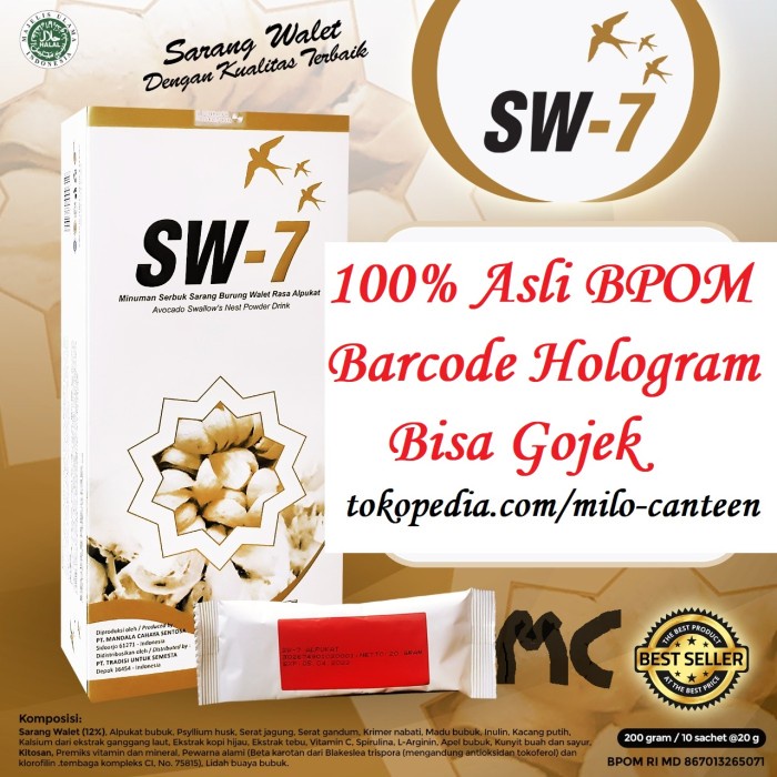 

SW 7 Minuman Kesehatan Serbuk Sarang Walet Asli 100% 1 dus (10Sachet)