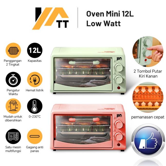 Yatt Oven Listrik Panggangan Elektrik Mini Low Watt 12L Multifungsi Tokodanzelalexandro