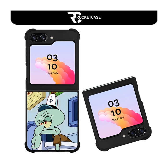 Case Casing Samsung Galaxy Z Flip 5 Flip 4 Flip 3 Fold 5 Fold 4 Fold 3 squidward RC0085