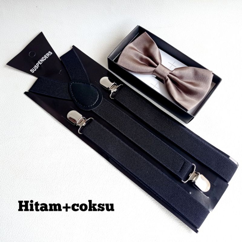 Paket Susder Hitam+Dasi Kupu Kupu Coklat Susu