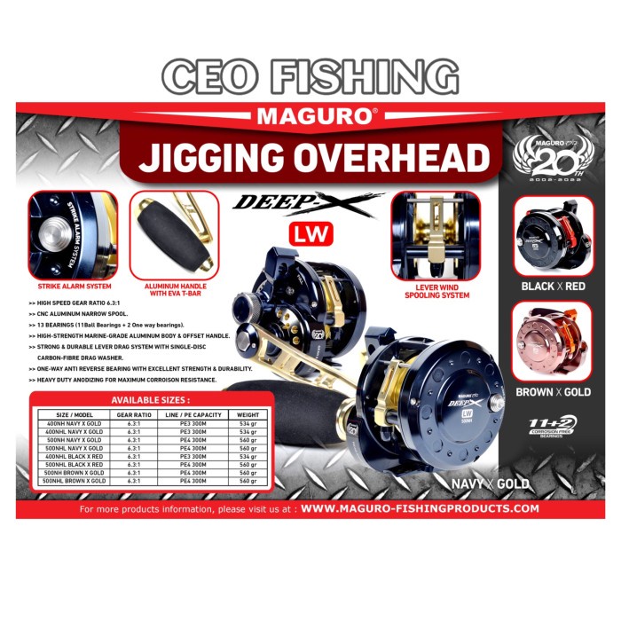 Terlaris Reel Oh Maguro Deep X Lw 400 500 Nh Nhl Jigging Overhead