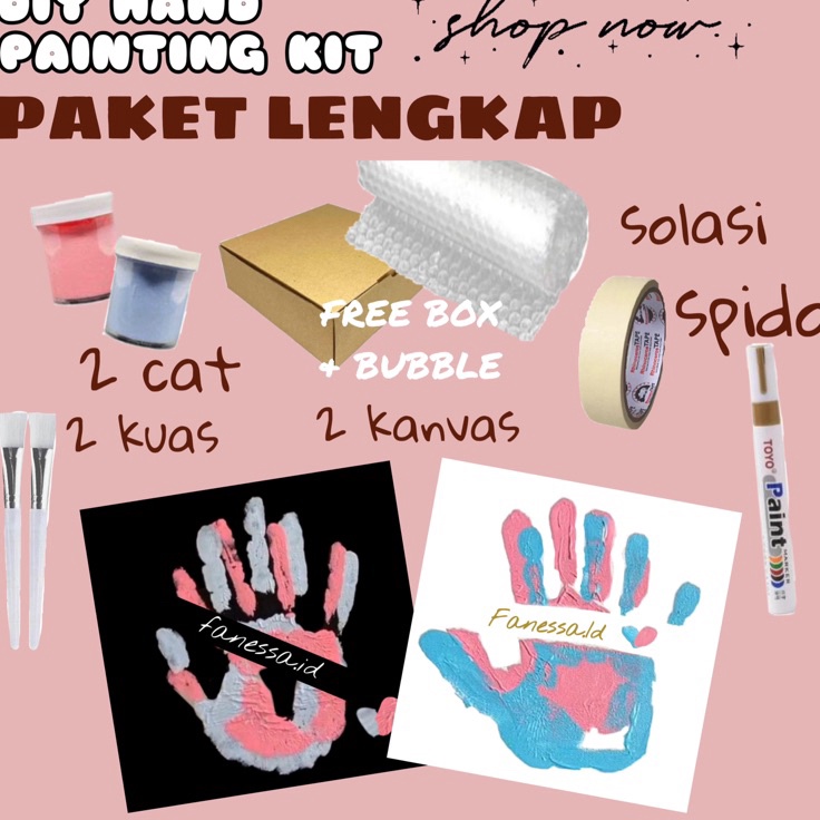 

Official Shop (freebox)DIY Hand Painting Kit | Set Kanvas Couple | kanvas cap tangan couple