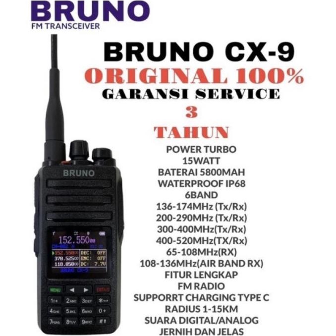 HT BRUNO CX 9 alternatif motorola icom yaesu kenwood alinco