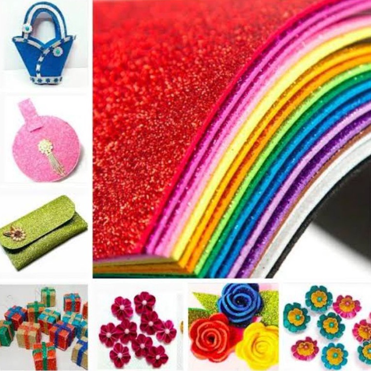 

Super deal eva foam art glitter 50x70cm papel goma eva sparkling