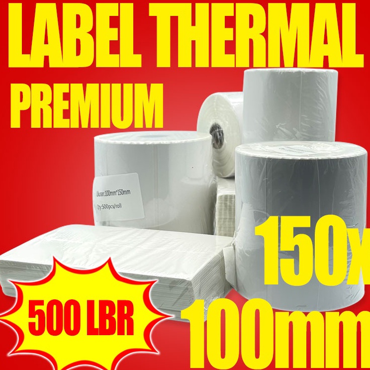 

QMPH7247 Label Thermal 100x150mm / Sticker Label Continuous / Label Kertas Bc Tebal Premium Waterproarcode Isi 500pof Tidak Luntur Lem Kuat Grosir