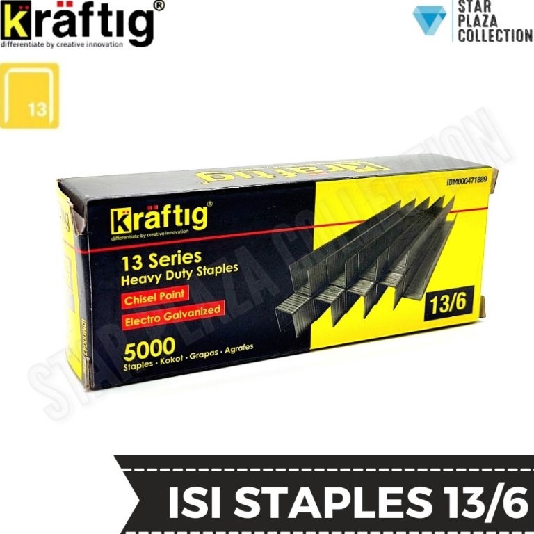 

Best Product Isi Staples Manual / Staples Tembak Guntacker Merek KRAFTIG Original Uk. 13/6mm (6mm) - untuk Pengerjaan Jok Motor, Jok Mobil, Sofa, Funiture, Kayu