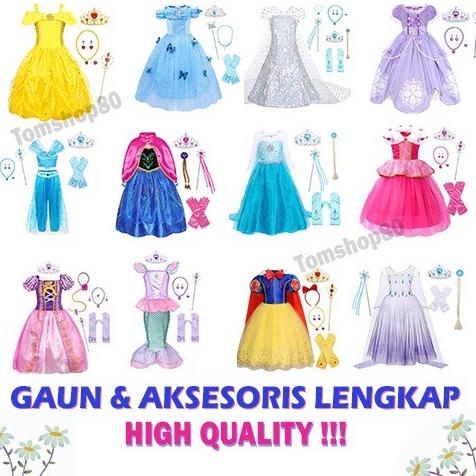 Gaun Princess / Baju Princess / Dress Princess / kostum putri disney