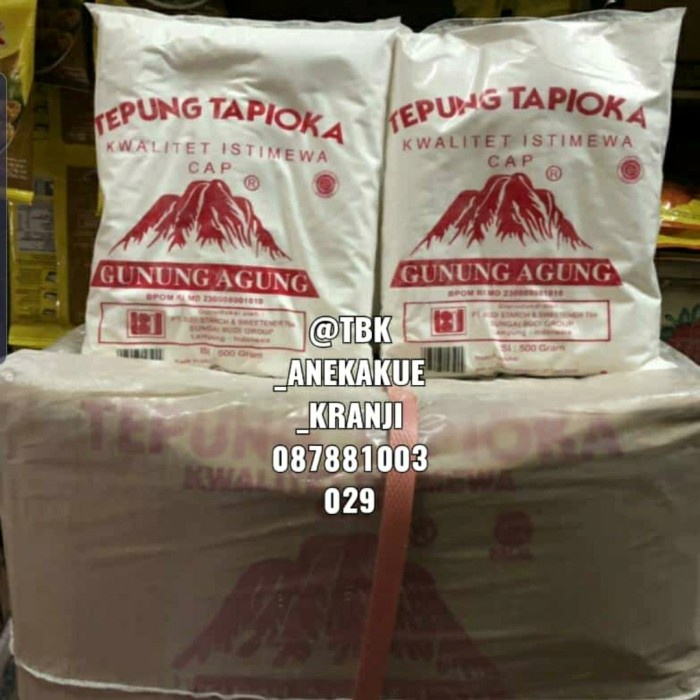 

Terlaris Tepung Tapioka 1 Dus/500 Grx20 Pc/Sagu Gunung Via Cargo/Jne