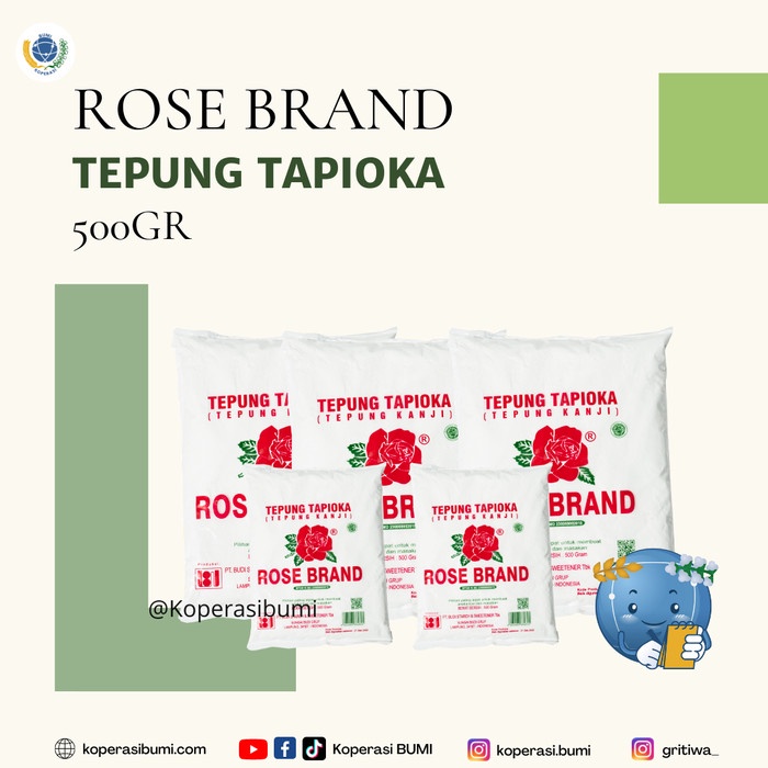 

Terlaris Tepung Tapioka / Kanji Rose Brand 500Gr