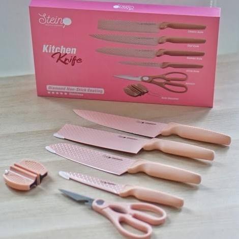 Kualitas terbaik] Stein Steincookware Pisau Diamond Knife Set 5 + Knife Sharpener Pisau