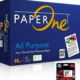 

HP tinta 680 black plus Kertas PaperOne A4 80 gram