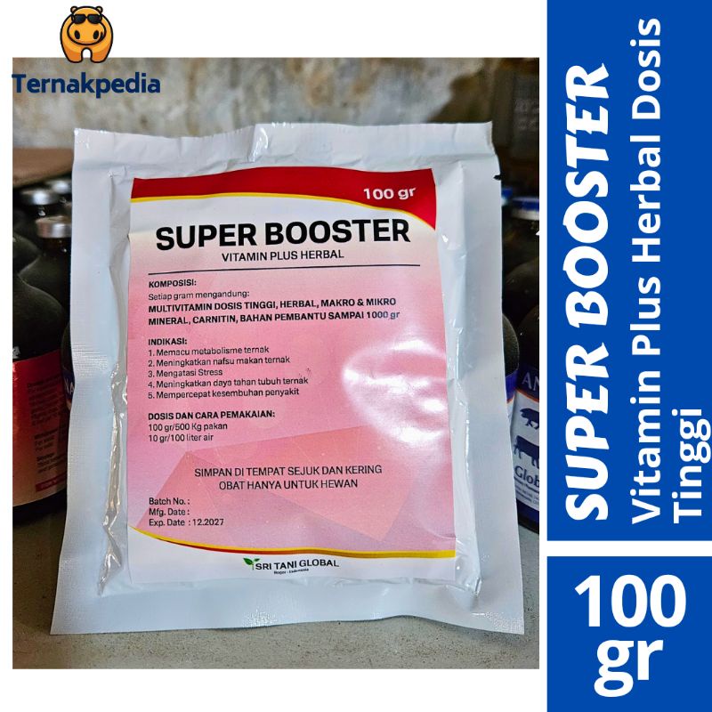 Super Booster @100 gram - Suplemen Untuk Nafsu Makan Ternak - Obat Nafsu Makan Kambing - Obat Nafsu 