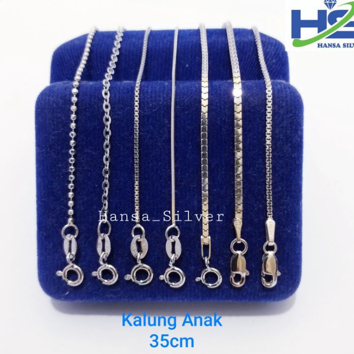 (I1F/♡> Kalung Perak Anak Laki - Laki Dan Perempuan Silver Asli 925 Lapis Emas Putih - Perhiasan Per