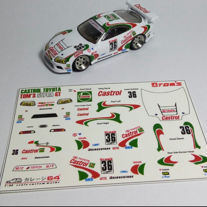 Decal Set Hotwheels Toyota Supra Castrol