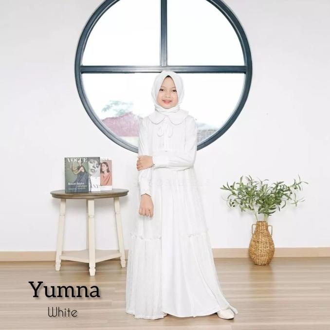 Baju Muslim Gamis Anak Perempuan 9-12 tahun Tile Dot Dress Anak Yumna