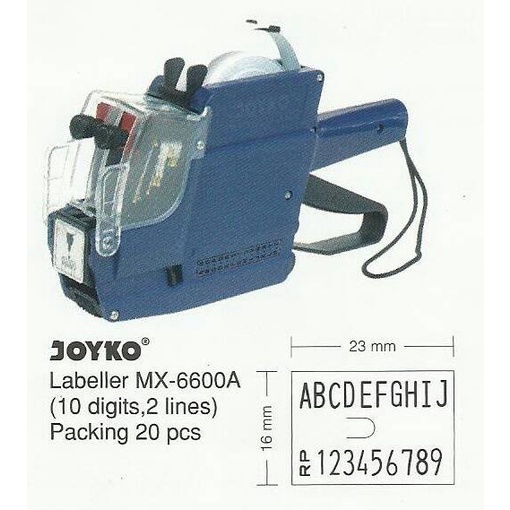 

Paket Joyko MX-6600A (huruf,angka) - Alat Lebel Harga