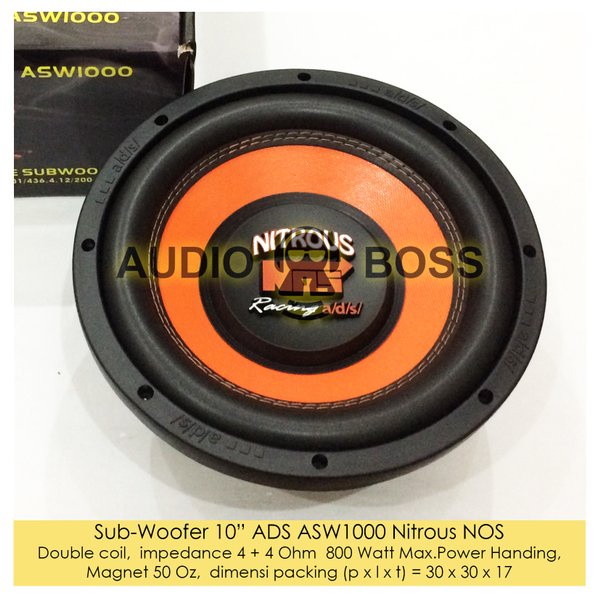Speaker Subwoofer 10 inch ADS ASW1000 Nitrous NOS 10inch ADS nitrous nos ADS ASW 1000 10 in