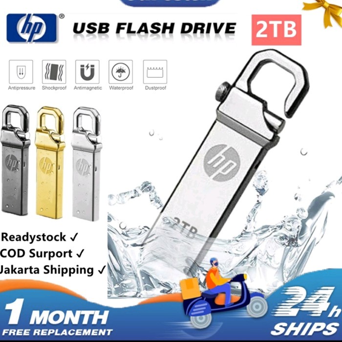 Hp Flashdisk 2 Tb Flashdrive Pen Drive Usb 3.0 Waterproof Original