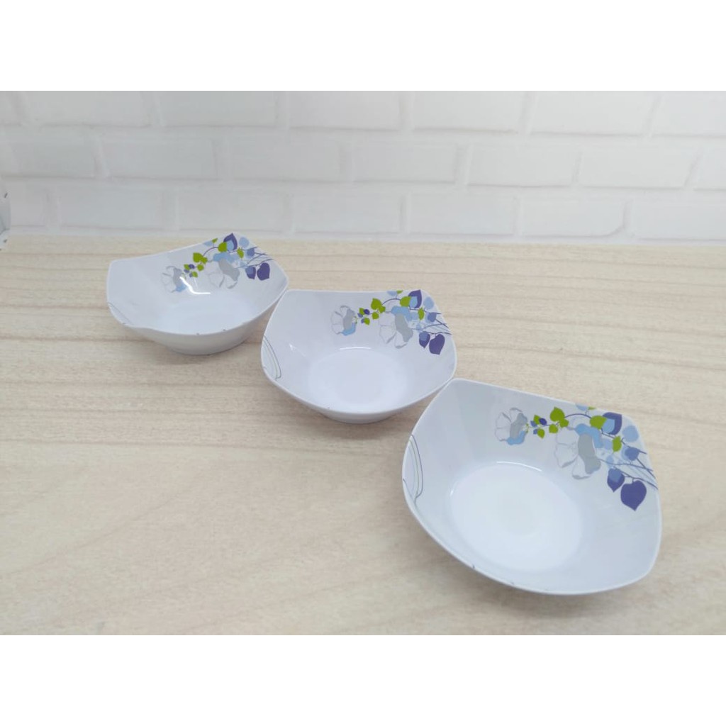 Mangkok Melamin Mapion Vanda Blooming blue